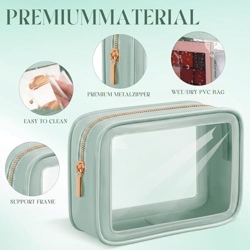 Hsei 6 Pcs Clear Makeup Bags Diaper Bag Organizer Travel Toiletry Bags - Image 3