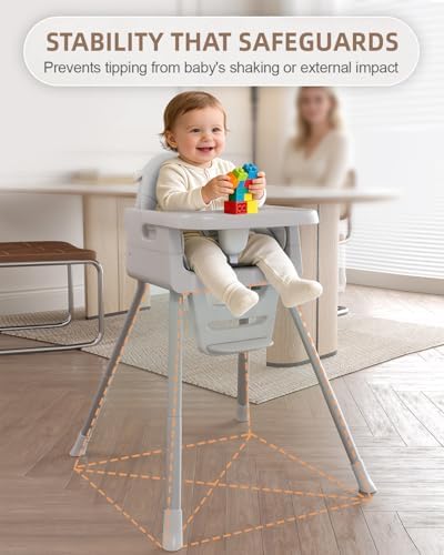 Baby High Chair for 6 Months+, Foldable High Chairs for Babies and Toddlers - Image 6