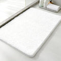 Polyester Bathroom Rug 24"x36" White, Non-Slip Soft Shaggy Bath Mat by Kildoss