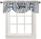 Snowman Christmas Blackout Tie Up Valance Curtains by VandarllinHomeKitchenDecor