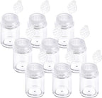 10 Pcs Plastic Loose Powder Jar - 10 ml Clear Cosmetic Glitter Powder Bottle by Unknown