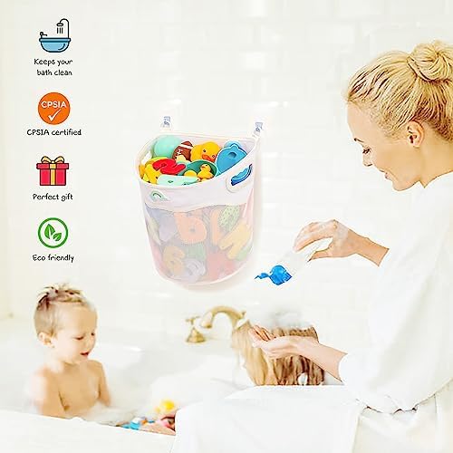 Austion Quick-Fetch Way Mesh Bath Toy Holder, Wide Opening and Large Capacity - Image 4