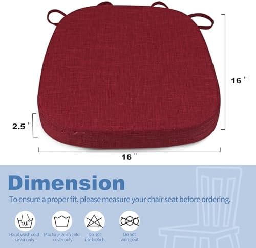 BUYUE Thickened 2.5" Dining Chair Cushions Set of 6, U-Shape High Density Foam - Image 3