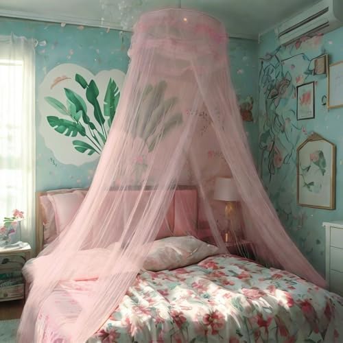 Lace Bed Canopy Mosquito Netting, Princess Bed Canopy by Eimilaly