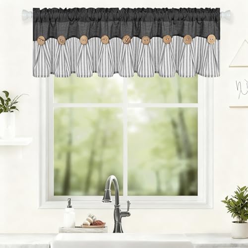 ASPMIZ Farmhouse Cotton Linen Valances - Image 3
