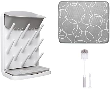 Ubbi Vertical Baby Bottle Drying Rack, Bottle Brush & Drying Mat Bundle by Unknown
