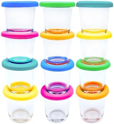 Elk and Friends Baby 4oz Borosilicate Glass Food Storage Jars | 12pk by ElkandFriends