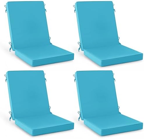 Summsun High Back Patio Dining Chair Cushions 4-Pack, 20 x 20 Inch by SUMMSUN