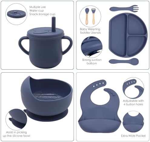 100% Silicone Baby Feeding Set, BPA Free Baby Dishes - Image 3