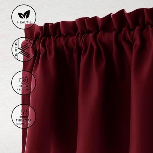 Hiasan Burgundy Valance Curtains - Image 2