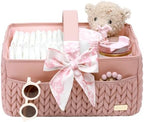 Luxurious Baby Diaper Caddy, Nursery Storage Basket by LUKJOJO