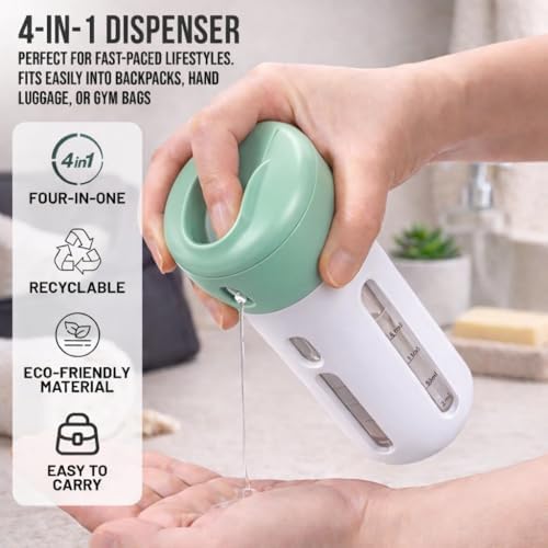 Travigo 4-in-1 Travel Dispenser Bottle, TSA Approved, Leak Proof, Four Reusable - Image 2