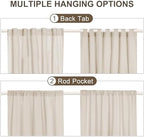 ASPMIZ Cotton Linen Farmhouse Curtains Boho Rustic Button Drapes, Linen Window - Image 5