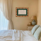 Framed Ask Me About My Dream Wall Art, Retro Red Green Checkered Pictures Wall - Image 5