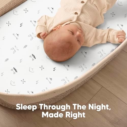 2-Pack Baby Bassinet Sheets Girl, 33x17 Bedside Sheets - Image 6