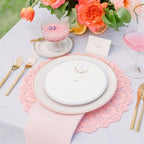 MCEAST 100 Pack Round Pink Paper Doilies 13.5 Inches Lace Paper Place Mats - Image 5