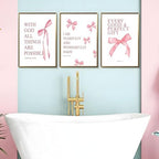 JBZDD Coquette Pink Bow Wall Art Decor Posters Set of 3, Inspirational Bible - Image 7