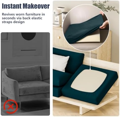 8Pcs Outdoor Cushion Covers, Stretch Patio Furniture Couch Chair Slipcovers - Image 5