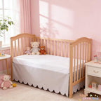 Shunjie.Home Scallop Edge Crib Skirt Ivory, 100% Egyptian Cotton 400 Thread - Image 5