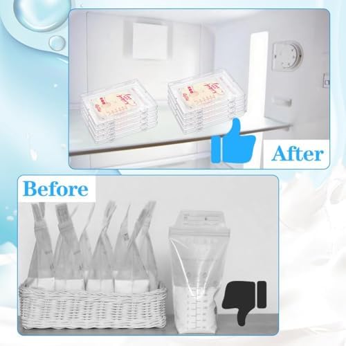 16 Pcs Clear Flat Breast Milk Freezer Storage Organizer, Space Saving - Image 4