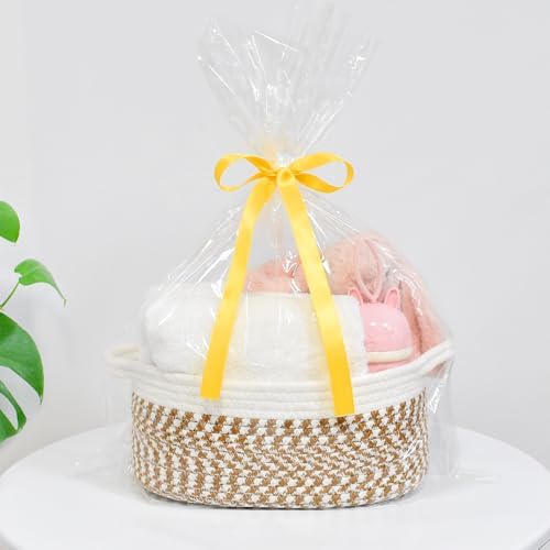 ABenkle Small Basket with Handles, Boho Decorative Rope Woven Dog Cat Toy - Image 3