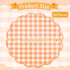 60 Pcs Orange and White Gingham Paper Placemats, Disposable Fall Placemat - Image 2