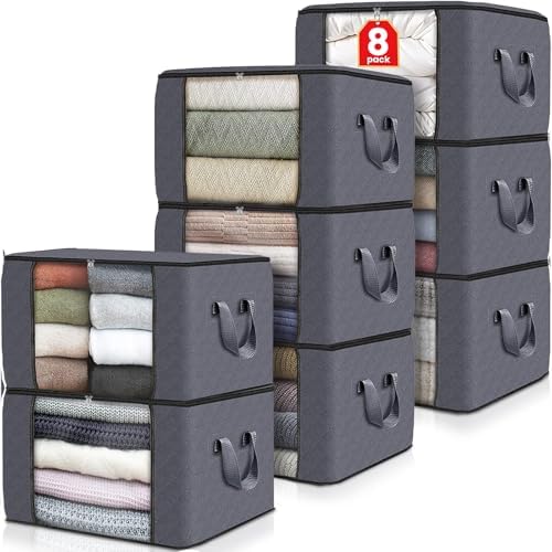 Fab totes 8 Pack Storage Bags for Clothes Blanket Storage Bins by Fabtotes