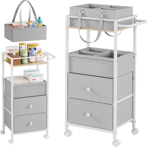 3In1 Modanais Baby Diaper Caddy Organizer Cart by HomeOrganizersandStorage
