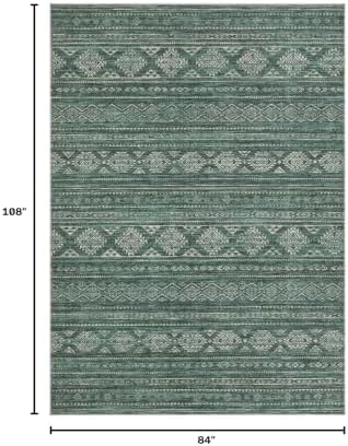Nakagishi 7x9 Area Rugs Living Room: Washable Boho Large Neutral Soft Farmhouse - Image 2
