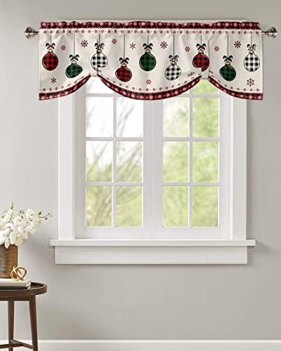 Christmas Blackout Tie Up Valance Curtains - Image 4