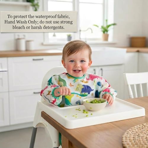 PandaEar 5 Pack Baby Long Sleeve Bibs| Waterproof Full Sleeve Bib - Image 4