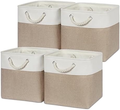 Temary Cube Storage Bins 11 x 11 Fabric Storage Baskets 4 Pack Storage Cubes by TEMARY