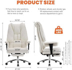 EXCEBET Big and Tall Office Chair 400lbs Wide Seat, Leather High Back Executive - Image 2