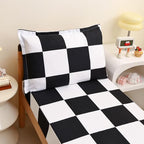 Caressma Checkered Toddler Bedding Set Black White Plaid Comforter Set - Image 6
