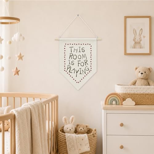 KYTWSFWS Playroom Wall Art Pennant Flag, Kids Room Wall Decor, This Room Is - Image 3