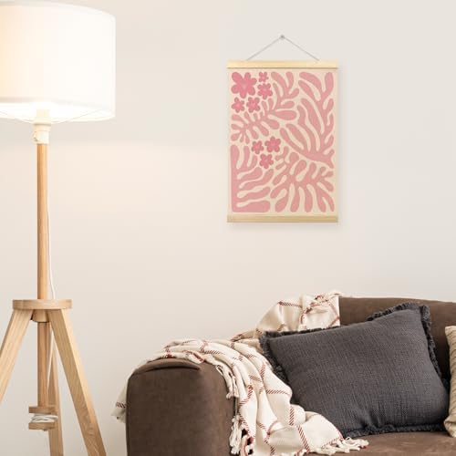 TLESKE Pink Boho Abstract Floral Poster Hanger Frame - Image 4