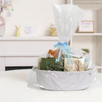 MEGASKET White Small Woven Basket, 13” x 9” x 5” Baskets - Image 7
