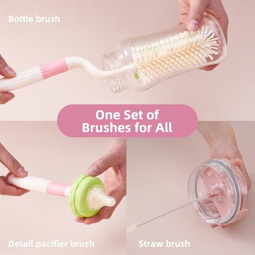3 in 1 Baby Silicone Bottle Brush Set, Bottle Brush - Image 2