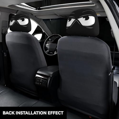 Funny Cartoon car headrest Cover, 2 Pieces Set of Cute Funny Eyes, Suitable - Image 3