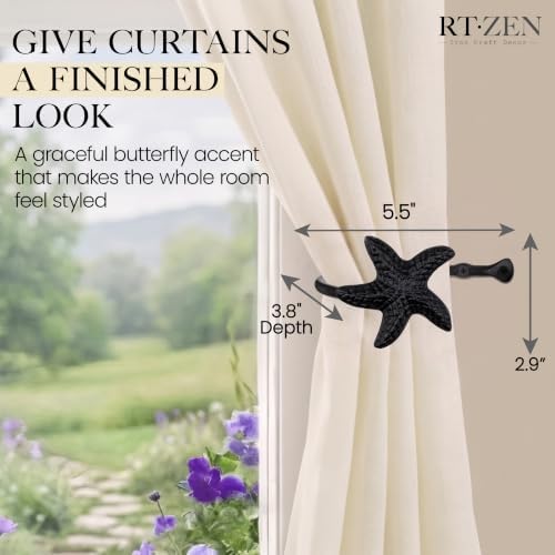 RTZEN Metal Curtain Tiebacks, Drapery Holders - Image 2