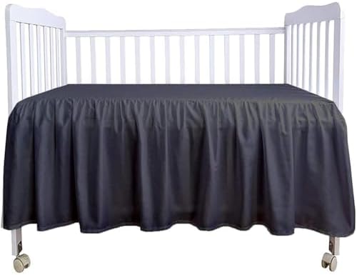 Crib Bed Skirt 28” x 52” with 14” Drop – Split Corners Dust Ruffle, Microfiber - Image 2
