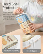 3 Pack Medium White Clear Hard Shell Zipper Case, Water-Resistant Travel - Image 4