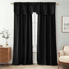 NICETOWN Black Valances for Windows Blackout Small Curtain for Basement - Image 6