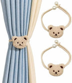 Beige Bear Curtain Tiebacks 2 Pack, Adjustable No-Drill Rope Ties by Unknown
