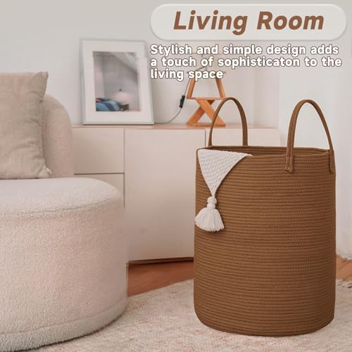 JMvicyroam 80L Cotton Rope Laundry Basket Hamper - Image 3