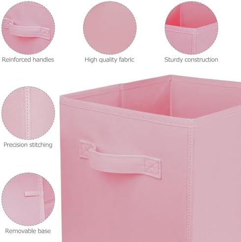 2Pcs Storage Cubes, 10.5 Inch Collapsible Storage Bins, Fabric Foldable Bins - Image 6