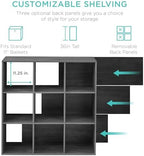 Best Choice Products 9-Cube Storage Organizer, 11in Shelf Opening, Display Shelf - Image 3