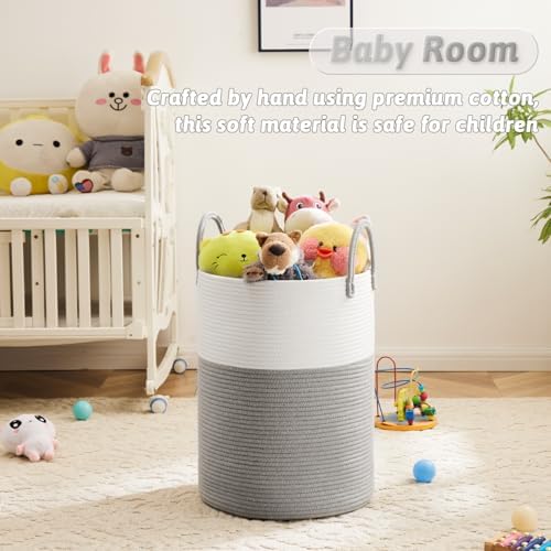 Artfeel Laundry Basket, Woven Cotton Rope Laundry Hamper, 60L - Image 3