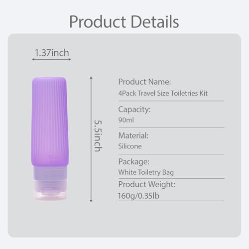 15 Pack Silicone Travel Bottles TSA Approved 3oz, Opal Shaped Leak Proof - Image 5