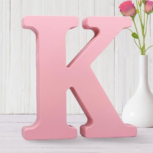 AOCEAN 6 Inch Pink Wood Letters Unfinished Wooden Letters by AOCEAN